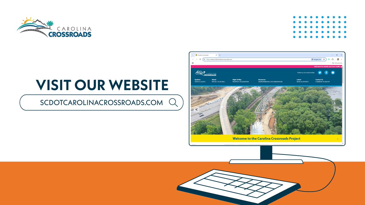 scdotCrossroads's tweet image. Want to learn what Carolina Crossroads has in store for 2025?
Visit our website for the latest information including, project phasing, maps, timelines, traffic impacts, and more.
📍scdotcarolinacrossroads.com