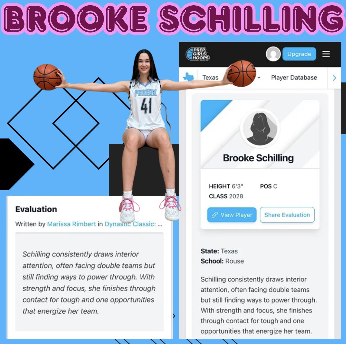Phoenix Select (@phoenixselect) on Twitter photo Great writeup on 6’3” 2028 <a href="/BSchilling_2028/">Brooke Schilling</a> by <a href="/PlayerRIMedies/">Player Rimedies</a> from <a href="/PGHCircuit/">Prep Girls Hoops Circuit 🏀</a> Dynasty Classic🔥
<a href="/girlzprepreport/">Girlz Prep Report</a> <a href="/PGHTexas/">Prep Girls Hoops Texas</a>
<a href="/CandiWhitaker5/">Candace Whitaker</a> <a href="/SandraAbston/">Coach A</a> <a href="/annaleselamke/">Annalese Lamke</a> <a href="/abraisner/">Amber Raisner</a> <a href="/Coach_Isme/">Robert Isme</a> <a href="/HCUWBB/">HCU Women's Basketball</a> <a href="/CoachCMitchell/">Carlene Mitchell</a> <a href="/ISlaughter_23/">Ivey Slaughter</a> <a href="/CoachRabun/">Rabun Wright</a> <a href="/JohnHannafin2/">John Hannafin</a> <a href="/MLane417/">Michael Lane</a> Great writeup on 6’3” 2028 <a href="/BSchilling_2028/">Brooke Schilling</a> by <a href="/PlayerRIMedies/">Player Rimedies</a> from <a href="/PGHCircuit/">Prep Girls Hoops Circuit 🏀</a> Dynasty Classic🔥
<a href="/girlzprepreport/">Girlz Prep Report</a> <a href="/PGHTexas/">Prep Girls Hoops Texas</a>
<a href="/CandiWhitaker5/">Candace Whitaker</a> <a href="/SandraAbston/">Coach A</a> <a href="/annaleselamke/">Annalese Lamke</a> <a href="/abraisner/">Amber Raisner</a> <a href="/Coach_Isme/">Robert Isme</a> <a href="/HCUWBB/">HCU Women's Basketball</a> <a href="/CoachCMitchell/">Carlene Mitchell</a> <a href="/ISlaughter_23/">Ivey Slaughter</a> <a href="/CoachRabun/">Rabun Wright</a> <a href="/JohnHannafin2/">John Hannafin</a> <a href="/MLane417/">Michael Lane</a>