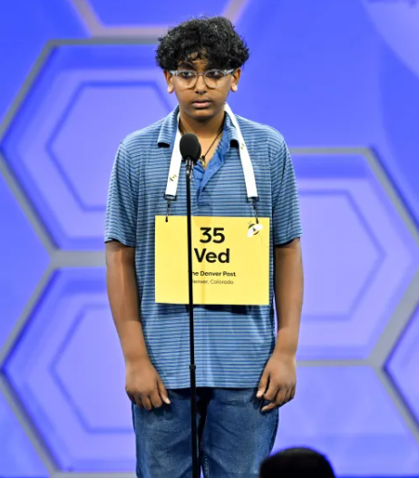 aurorak12's tweet photo. Top 10 spellers in the nation! 🐝💥🙌 Huge shout out to Aurora Quest K-8's Vedanth Raju for his incredible run at the Scripps National Spelling Bee, landing 10th place! The word "ellestadite" ended his streak, but he repped Colorado with passion, poise and pride. https://t.co/ul1z1nCFqw