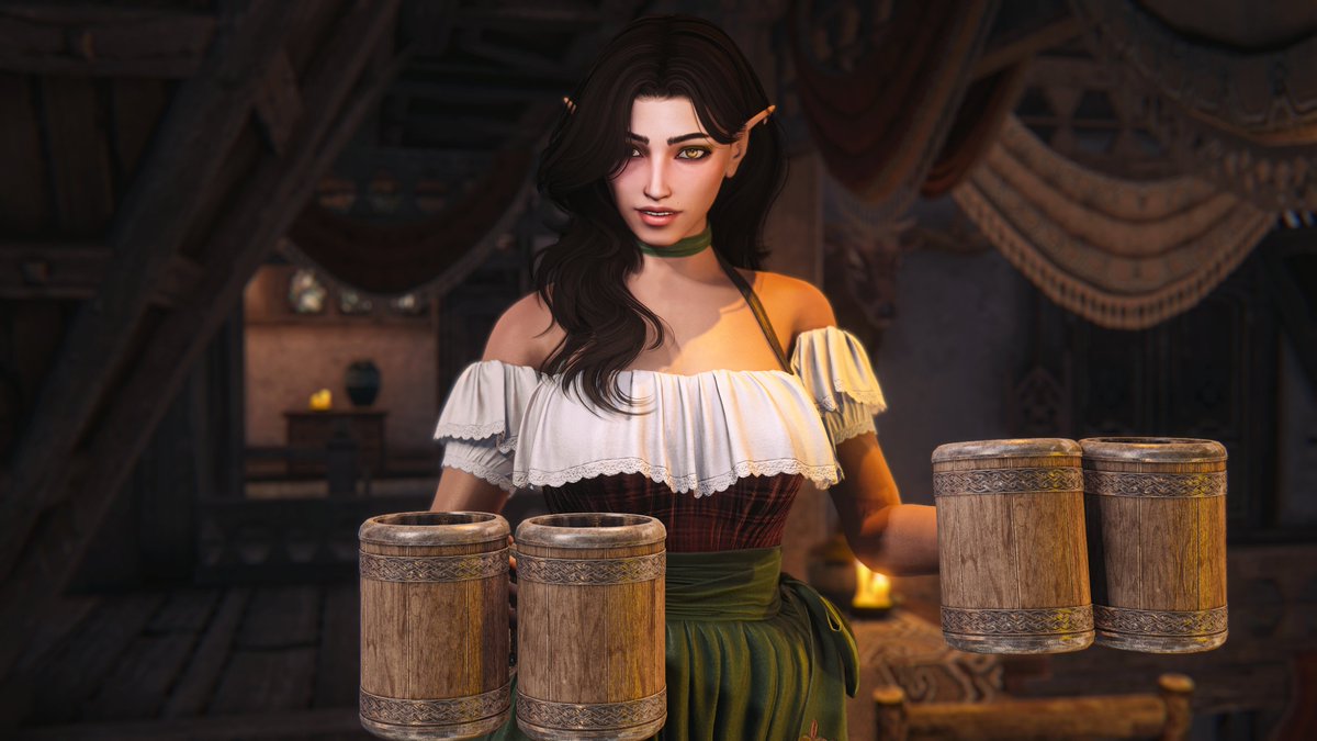 Another round~? 🍻💓

#SkyrimSE ✧ #screenshot ✧ #VirtualPhotography