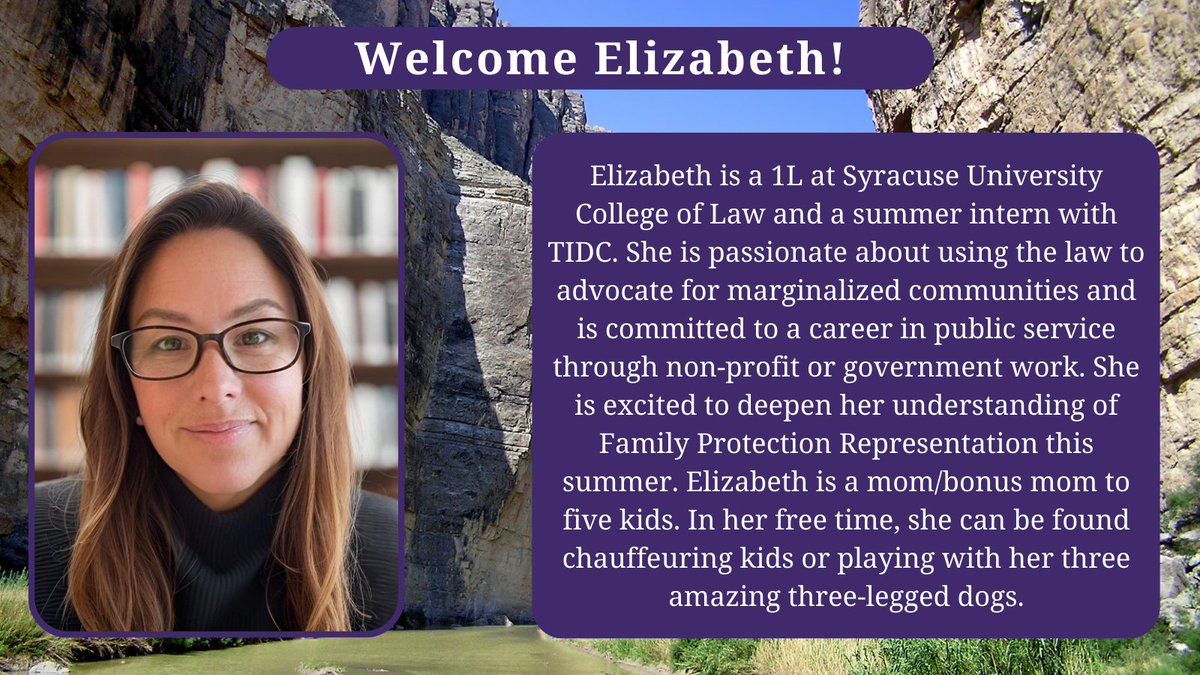 This month, TIDC welcomed our newest <a href="/SUCollegeofLaw/">SU College of Law</a> intern, Elizabeth!