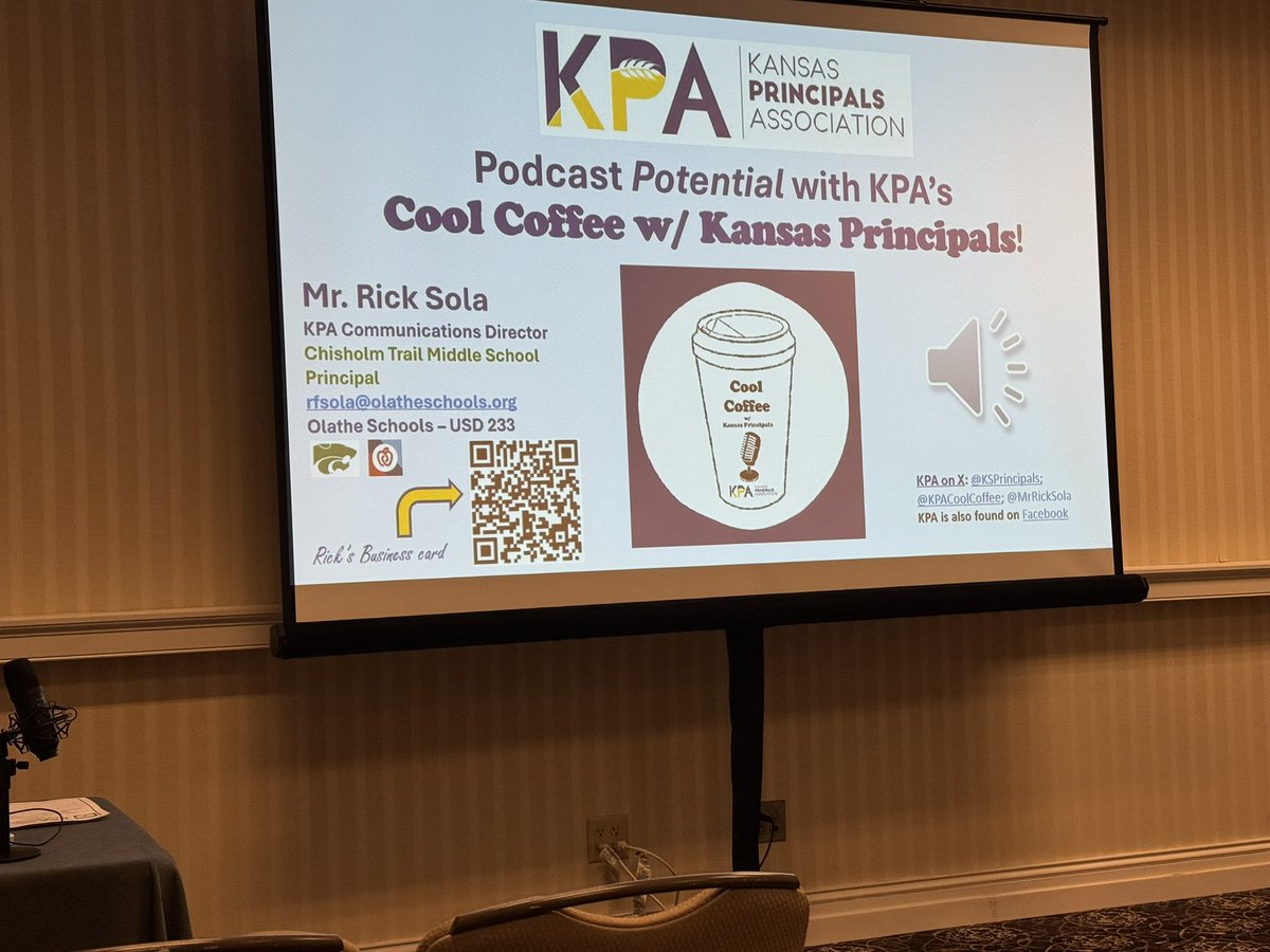 ChisholmTrailMS (@cstwildcatsms) on Twitter photo Mr. Sola presenting about podcasts at the USA Kansas conference #Coolcoffee Mr. Sola presenting about podcasts at the USA Kansas conference #Coolcoffee