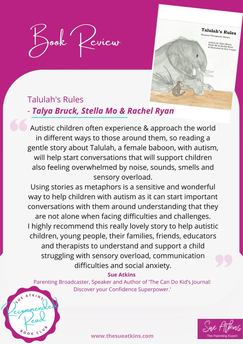 Delighted to share my book review of Talulah’s Rules, written by our talented author and member of #TheSueAtkinsBookClub, Talya Bruck, alongside Stella Mo and Rachel Ryan.

This heartwarming story offers a wonderful perspective on how autistic individuals experience the world,