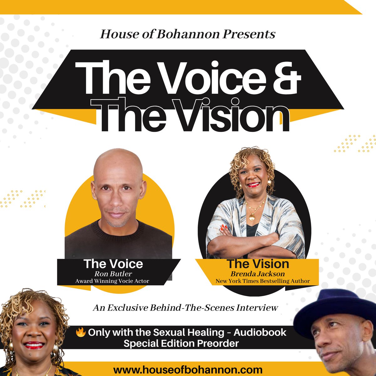 🔥 Preorder the Sexual Healing audiobook &amp; unlock The Voice &amp; The Vision! An exclusive convo with me + voice actor Ron Butler🎧 Only @ houseofbohannon.com/sexual-healing

#BrendaJackson #SexualHealing #RomanceReads #AudiobookDrop
