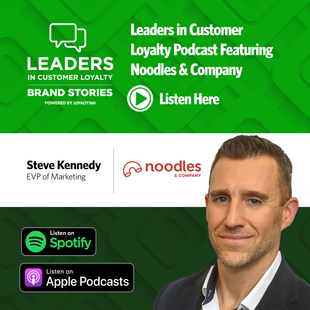 Loyalty360's tweet image. In our newest Leaders in Customer Loyalty episode, Steve Kennedy of Noodles &amp;amp; Company shares how the brand earns customer loyalty by delivering great experiences—not just rewards. 

Listen now 👉 ow.ly/vWKB50W0UbP

#CustomerLoyalty #FastCasual #CX #NoodlesAndCompany