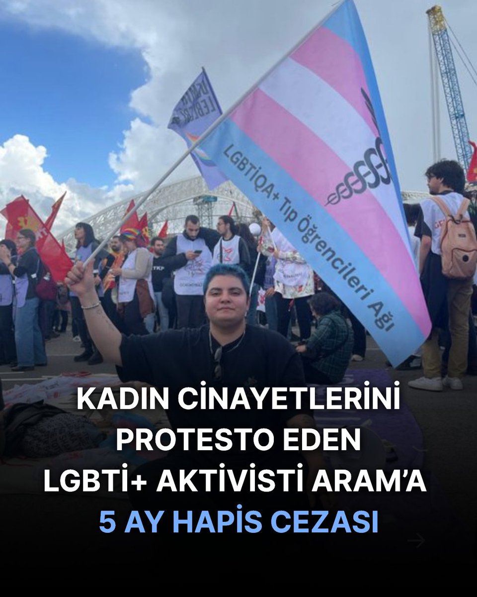 Kadın cinayetlerini protesto eden LGBTİ+ aktivisti Aram’a (<a href="/itperest/">itperest</a>) 5 ay hapis cezası. 

<a href="/baweraunnehir/">bawer</a>'in haberinin detayları linkte: instagram.com/p/DKPs_HYo97R/