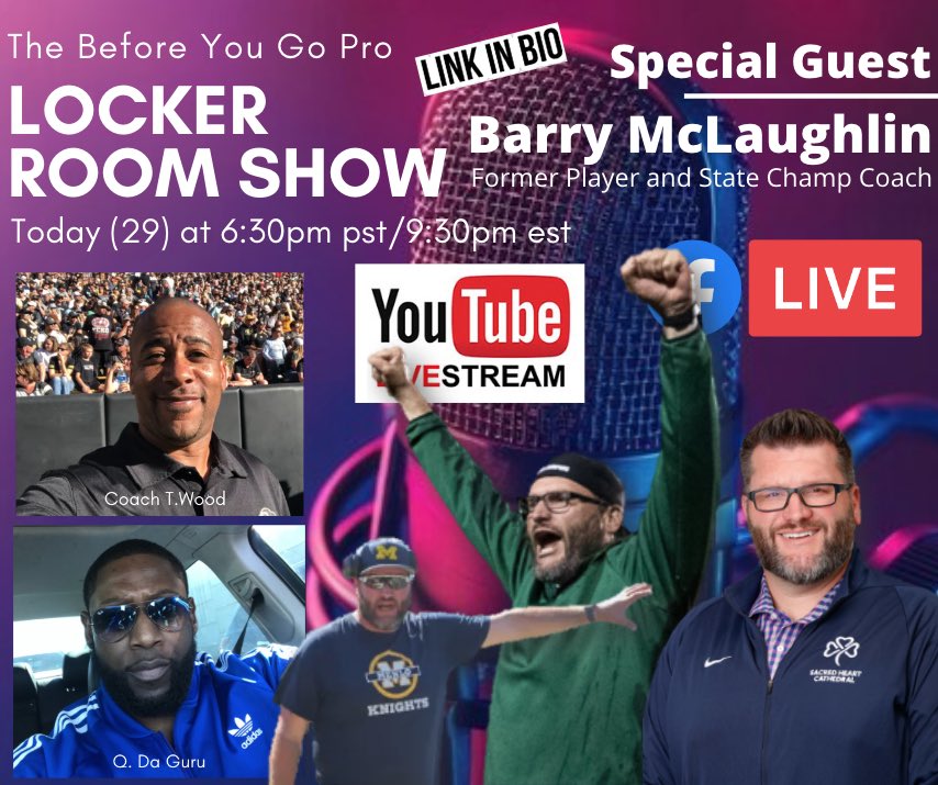 It’s going down tonight! 👀📈🎙️

Join us as we host Former <a href="/USUFootball/">USU Football</a> OL and HS State Champion Football Coach, Barry McLaughlin, tonight on the Locker Room Show. Key GAME will definitely be shared for athletes, parents, and coaches tonight. Let’s go! #BYGP #LockerRoomShow