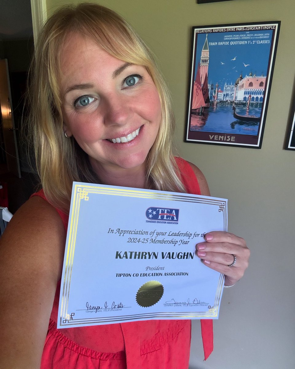 Kathryn Vaughn (@misskatiedi) on Twitter photo It was an honor to serve another year as the Tipton County Education Association president. ๐๐
Today is a great day to join <a href="/TEA_teachers/">Tennessee Education Association</a> It was an honor to serve another year as the Tipton County Education Association president. ๐๐
Today is a great day to join <a href="/TEA_teachers/">Tennessee Education Association</a>