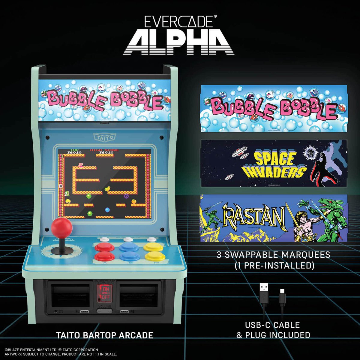 evercaderetro's tweet photo. Arcades are BACK with the new Evercade Alpha Taito Bartop Arcade!

10 built-in Taito arcade games including Bubble Bobble, Space Invaders, Rastan, and more!

Coming November 2025, pre-order May 30th.
Special pre-order price: £199.99 | €229.99 | $259.99

https://t.co/lemBjrJYV6 https://t.co/52LW1BDwNb