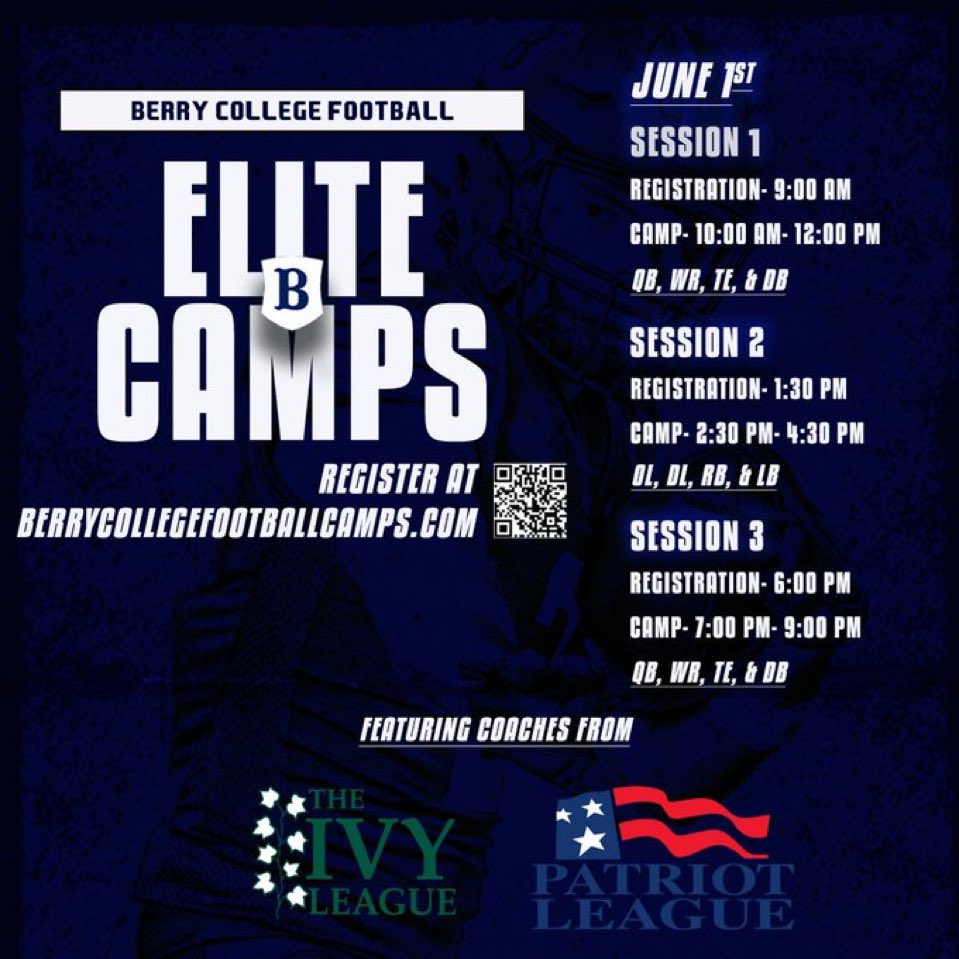 ColtonBogan's tweet image. Very excited to be attending Berry College for their Elite Camp this Sunday! @BerryFootball @Prov_Football @CoachOsbey @Coachward1 @David_Hickson
