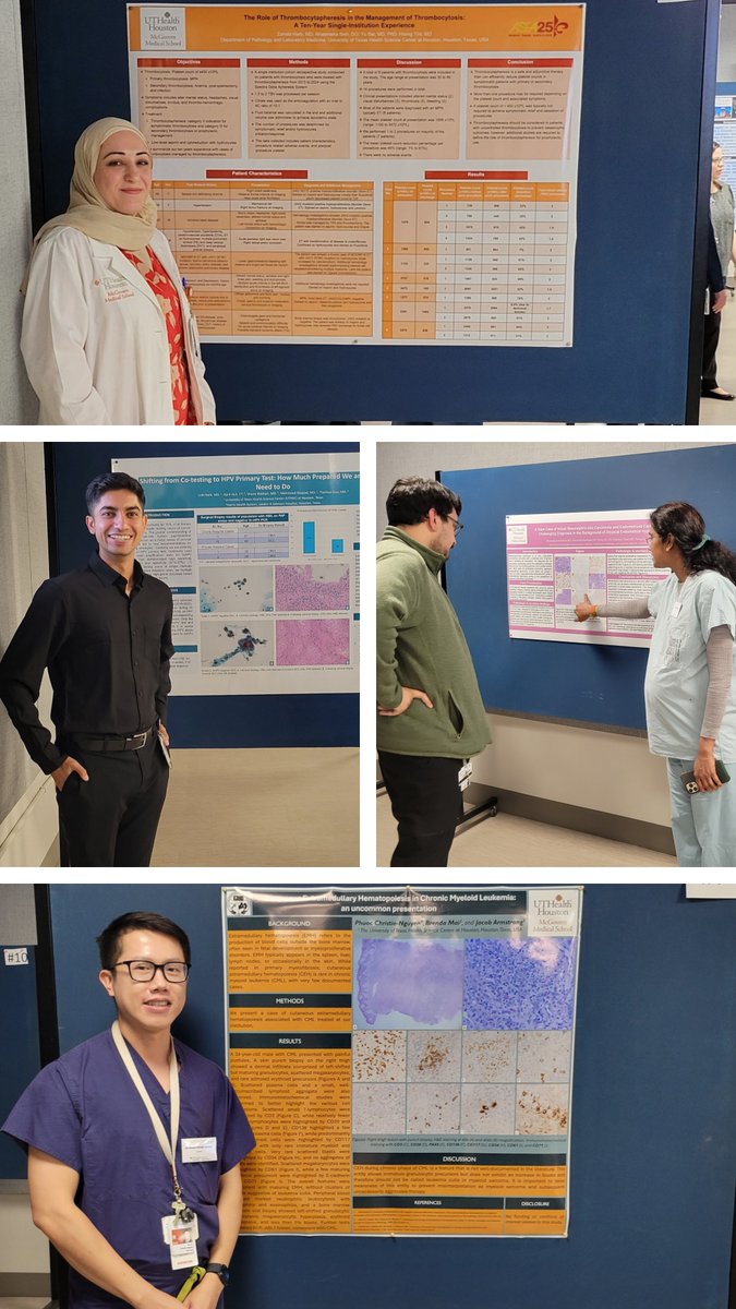 UTHoustonPath's tweet image. @UTHoustonPath residents and fellows shared their research at our annual research fair! Congrats @SaraAminMD, our first place winner! #PathX #research #pathresidency