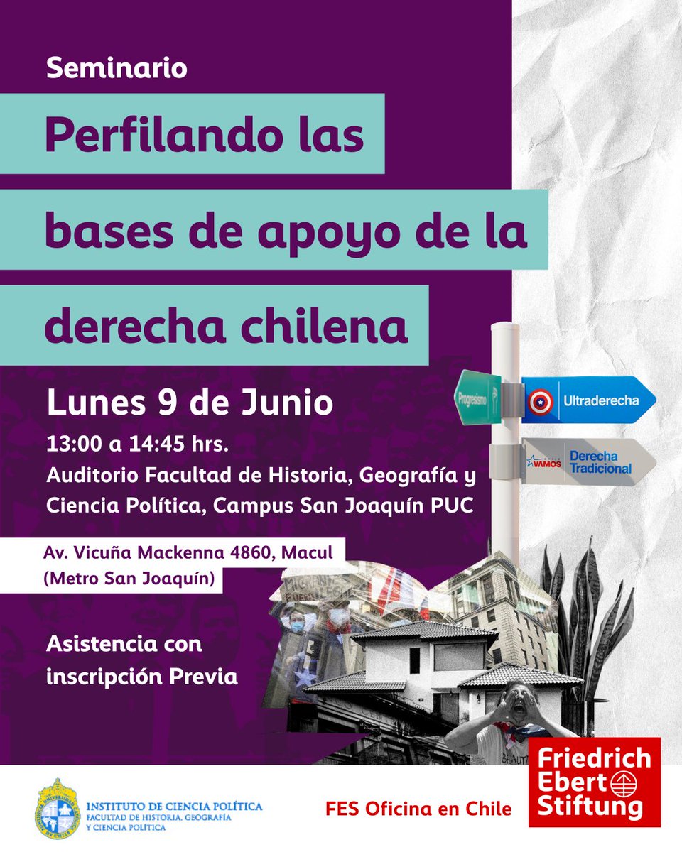 icp_uc's tweet image. [Investigación] 🔎 Nuestro académico Cristóbal Rovira está ad portas de lanzar un nuevo estudio sobre qué apoyan, qué rechazan y cuáles son las características demográficas de los votantes de derecha, y ultraderecha, en Chile. 

✍️ Inscripciones aquí: bit.ly/3ZDxcSs