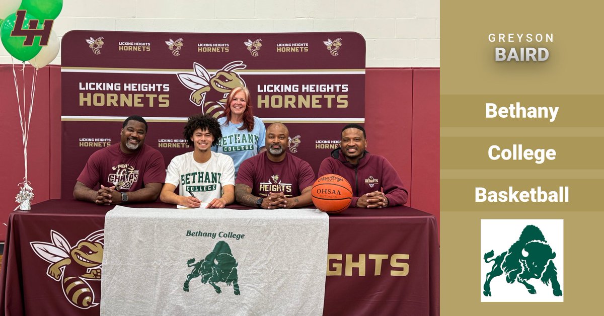 Congratulations to Greyson Baird!!  He will be continuing is academic and basketball careers at Bethany College! #NextLevel #HornetPride #RollBison