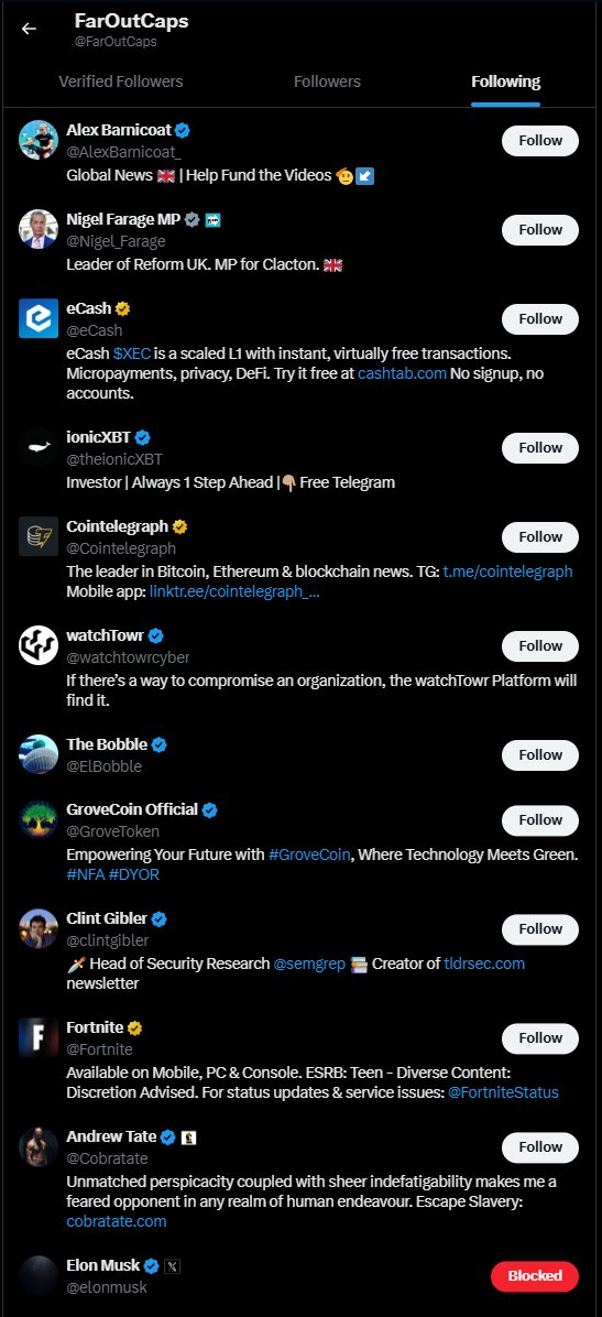 thelefttake (@thelefttake) on Twitter photo This company, Farout Caps Limited, belongs to Paul Doyle, the man who rammed his car into a crowd of people in Liverpool.
Farout Caps Limited has a Twitter account, <a href="/FarOutCaps/">FarOutCaps</a>.
It follows just 12 accounts, among them are Elon Musk, Nigel Farage and Andrew Tate. This company, Farout Caps Limited, belongs to Paul Doyle, the man who rammed his car into a crowd of people in Liverpool.
Farout Caps Limited has a Twitter account, <a href="/FarOutCaps/">FarOutCaps</a>.
It follows just 12 accounts, among them are Elon Musk, Nigel Farage and Andrew Tate.