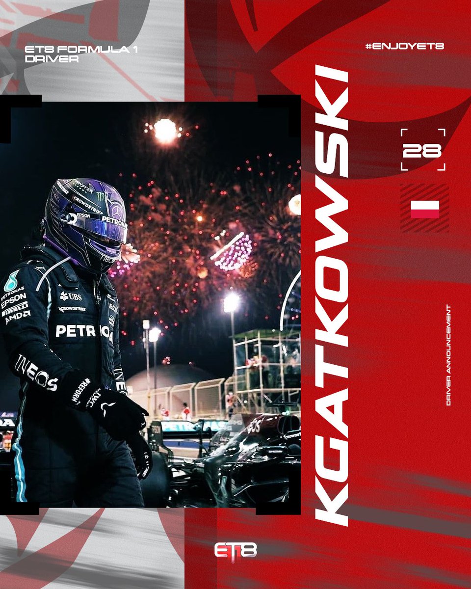SIGNING | #KGatkowski

We are incredibly happy to welcome the Polish driver to our team. The former CPI driver needs absolutely no introduction and we can’t wait to see him at work on F1 25!

#EnjoyET8 
#EnjoyKGat