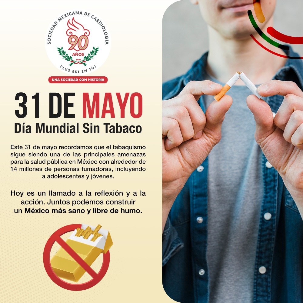 💙 #DíaMundicalSinTabaco #smc
En México el tabaquismo es responsable de miles de muertes anuales.
👉 14 millones de mexicanos consumen tabaco, incluyendo a adolescentes.
⚠ El fumar incrementa el riesgo de cáncer de pulmón de 5 a 10 veces, con mayor riesgo entre los fumadores