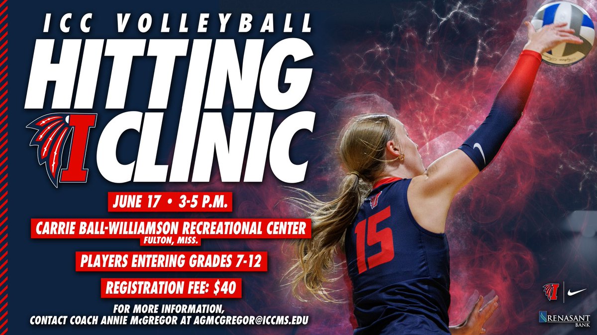 🚨Camp Announcement🚨
Our Hitting Camp will be June 17! This is for players entering 7th-12th grade and will cover hitting, serving, and defensive skills!  Registration is $40. 
Register at commerce.cashnet.com/ICCMSCAMPS?cna…