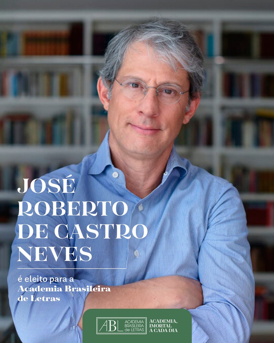 abletras's tweet image. José Roberto de Castro Neves é o mais novo integrante da Academia Brasileira de Letras. Jurista, professor e autor de 18 livros sobre temas como direito, literatura e história, ele ocupa a cadeira 26, na sucessão de Marcos Vilaça. Bem-vindo!
#ABL