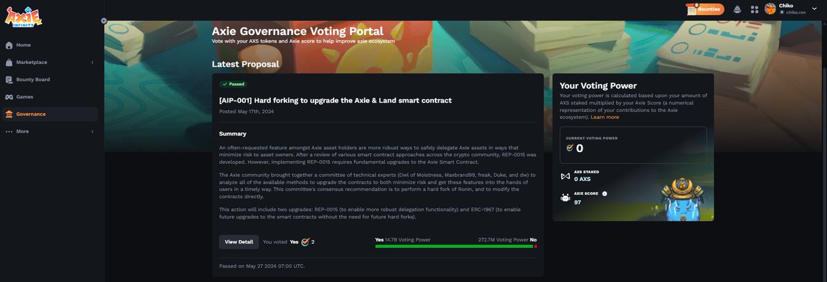 Chiko.ron | KIND | Like Earth ⚡ (@chikoplock) on Twitter photo it has been 1year since last (the one and only) Axie Governance Voting Portal.
When next governance <a href="/AxieInfinity/">Axie Infinity</a> ? no reward or something else for this voting?😅 it has been 1year since last (the one and only) Axie Governance Voting Portal.
When next governance <a href="/AxieInfinity/">Axie Infinity</a> ? no reward or something else for this voting?😅