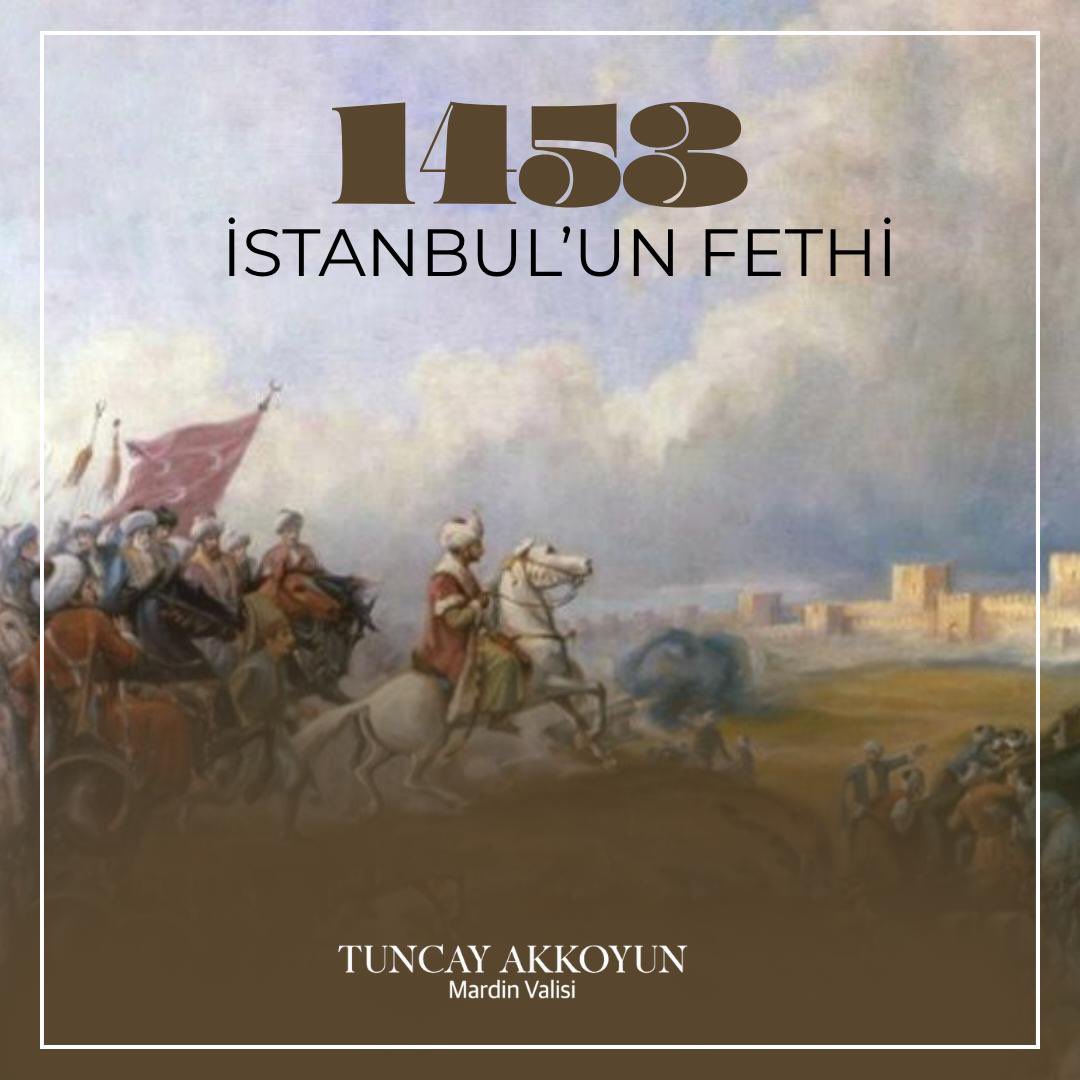 Peygamber Efendimizin övgüsüne mazhar olan ecdadımızın, bir çağı kapatıp bir çağı açtığı, onur ve gurur duyduğumuz İstanbul'un Fethi'nin 572.yıldönümü kutlu olsun
Fatih Sultan Mehmet Han ve bu toprakları bizlere vatan kılan Aziz Şehitlerimizi saygı,minnet ve rahmetle yâd ediyorum