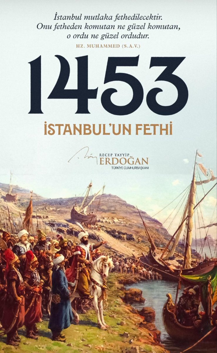 “Ya ben İstanbul’u alırım, ya İstanbul beni.”
 Fatih Sultan Mehmet Han

Dünya tarihinin akışını değiştiren İstanbul’un Fethi’nin 572. yıl dönümü kutlu olsun.

Orta Çağı kapan Yeni Çağı açan  büyük Hakan Fatih Sultan Mehmet Han ve şanlı ordusunu rahmetle yâd ediyoruz.