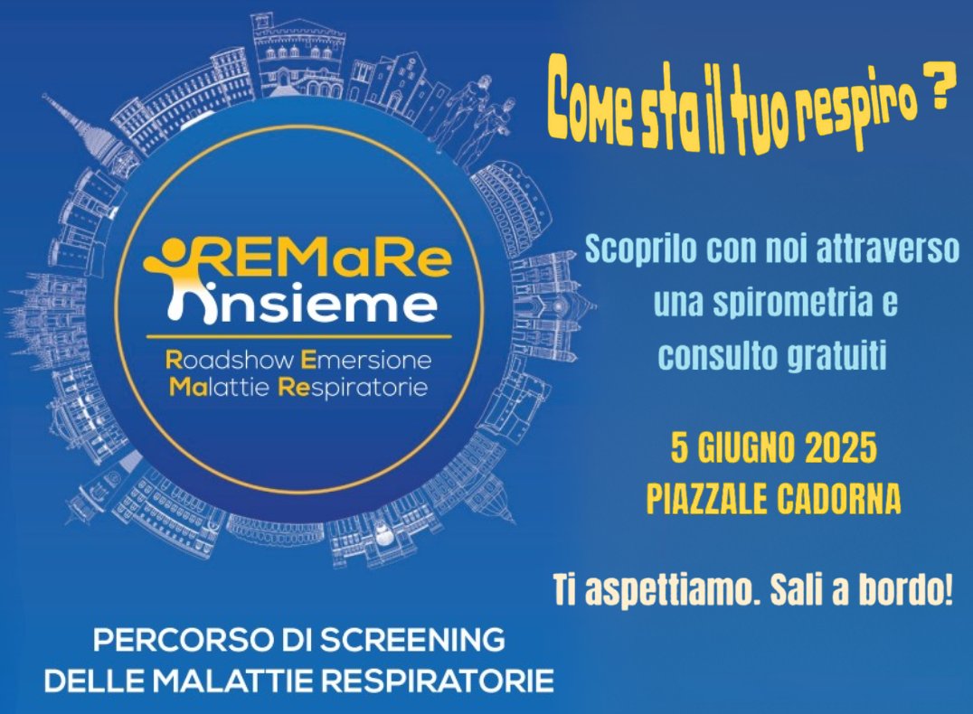 policlinicoMI's tweet photo. #PASSAPAROLA [05.06] Come sta il tuo respiro? Scoprilo con il progetto #REMaRe Insieme
Anche i professionisti e gli specialisti di #PoliclinicoMi a bordo dell'ospedale itinerante dove sarà possibile eseguire consulti e test come la #spirometria
➡️https://t.co/dUZnznjNuy https://t.co/TPsJ2aS1kj