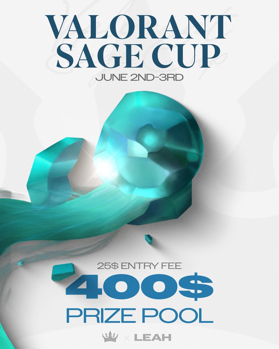 WE HAVE PARTNERED WITH <a href="/nleeuh/">leah</a> &amp; <a href="/carnagemeow/">carnage</a> AND ARE SPONSORING THEIR FIRST EVER SAGE CUP VALORANT TOURNAMENT !

🗓️ June 2nd-June3rd
💸 $25 Entry/Team
💰 Scaling $400 Prize Pool
🫂 All ranks welcomed

Signup below!

Registration closes June 1st @ 12AM EST