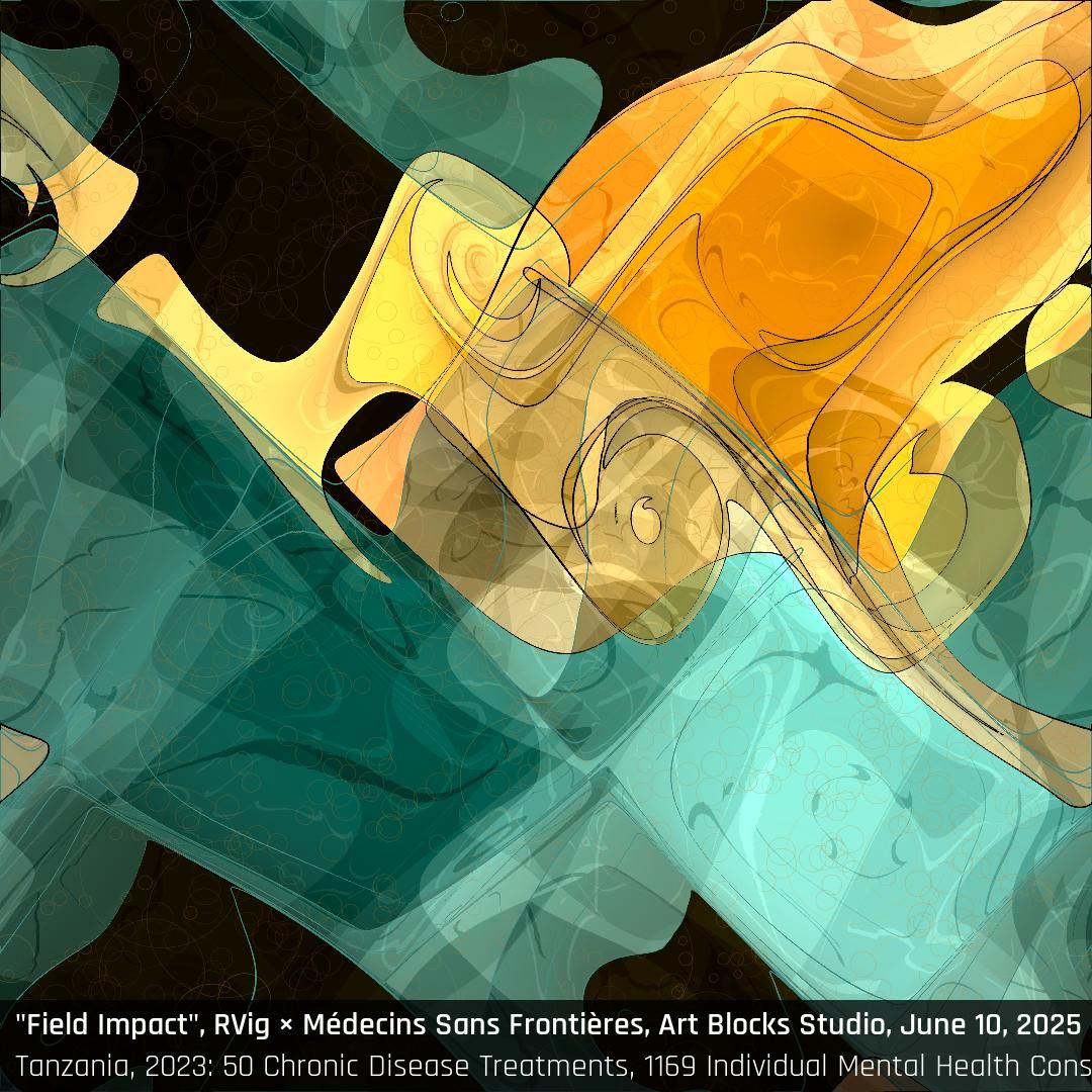 rvig - generative art (@rvig_art) on Twitter photo Each image = 1 location, 1 year, 2 activities by MSF (Doctors without Borders).
A data-driven art piece.
Field Impact, June 10 on Art Blocks, with <a href="/MSF_Suisse/">MSF Suisse</a>
#artblocks #generativeart #art4care Each image = 1 location, 1 year, 2 activities by MSF (Doctors without Borders).
A data-driven art piece.
Field Impact, June 10 on Art Blocks, with <a href="/MSF_Suisse/">MSF Suisse</a>
#artblocks #generativeart #art4care