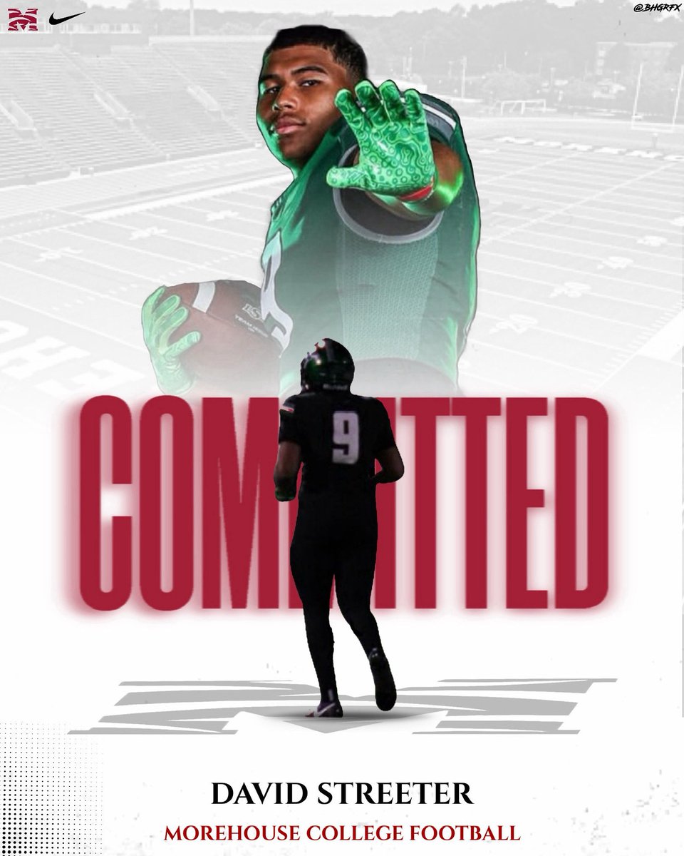 David Streeter (@davidstreeter25) on Twitter photo #AGTG Blessed to announce my commitment to <a href="/MorehouseFB/">Morehouse Football</a> ‼️
Thank you to all who’ve helped me on this journey and those who recruited me!
<a href="/CoachEdwards_R/">Coach Ryan Edwards</a> <a href="/coachmathis81/">Terance Mathis</a>
<a href="/corbymeekins/">Corby Meekins</a> <a href="/ShaneCreamer/">Shane Creamer</a> <a href="/_iNEEDit_/">DeChe’ Milburn</a> <a href="/SouthFootball24/">LSA Pioneer Football</a> <a href="/TXPSMedia/">Texas Private School Media</a> <a href="/TXPrivateFBGuy/">Texas Private School Football</a> #AGTG Blessed to announce my commitment to <a href="/MorehouseFB/">Morehouse Football</a> ‼️
Thank you to all who’ve helped me on this journey and those who recruited me!
<a href="/CoachEdwards_R/">Coach Ryan Edwards</a> <a href="/coachmathis81/">Terance Mathis</a>
<a href="/corbymeekins/">Corby Meekins</a> <a href="/ShaneCreamer/">Shane Creamer</a> <a href="/_iNEEDit_/">DeChe’ Milburn</a> <a href="/SouthFootball24/">LSA Pioneer Football</a> <a href="/TXPSMedia/">Texas Private School Media</a> <a href="/TXPrivateFBGuy/">Texas Private School Football</a>