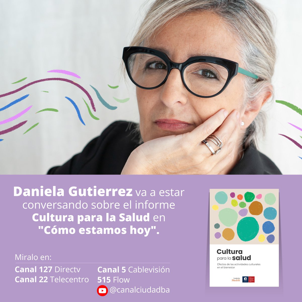 Fundación Medifé (@fundacionmedife) on Twitter photo Daniela Gutierrez, presidenta de Fundación Medifé, conversará sobre el informe 'Cultura para la Salud', realizado junto con <a href="/FLACSOARGENTINA/">FLACSO Argentina</a>, en el programa #ComoEstamosHoy.
Jueves 29 – 18h
¡No te lo pierdas!
<a href="/CanalCiudadBA/">Canal de la Ciudad</a>
<a href="/EMILIANORELLA/">Emiliano Rella</a>
<a href="/lacorderoes/">Lola Cordero</a>
<a href="/vascoverde/">Sergio Elguezábal</a>
Luca Martin Daniela Gutierrez, presidenta de Fundación Medifé, conversará sobre el informe 'Cultura para la Salud', realizado junto con <a href="/FLACSOARGENTINA/">FLACSO Argentina</a>, en el programa #ComoEstamosHoy.
Jueves 29 – 18h
¡No te lo pierdas!
<a href="/CanalCiudadBA/">Canal de la Ciudad</a>
<a href="/EMILIANORELLA/">Emiliano Rella</a>
<a href="/lacorderoes/">Lola Cordero</a>
<a href="/vascoverde/">Sergio Elguezábal</a>
Luca Martin