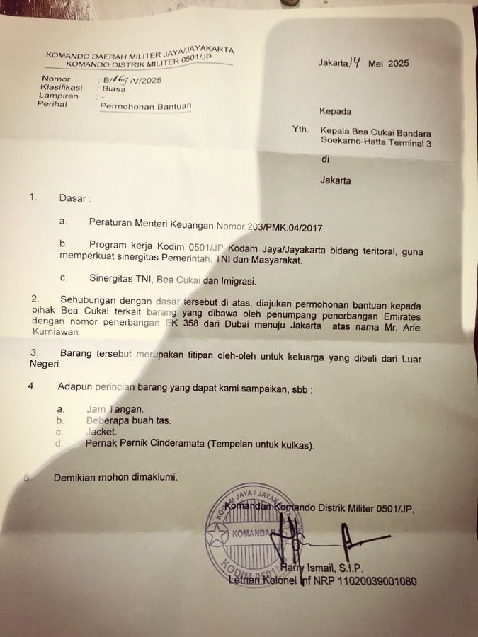 Contoh "Katebelece"
Bagi kmaren yang nanya apa itu surat Katebelece