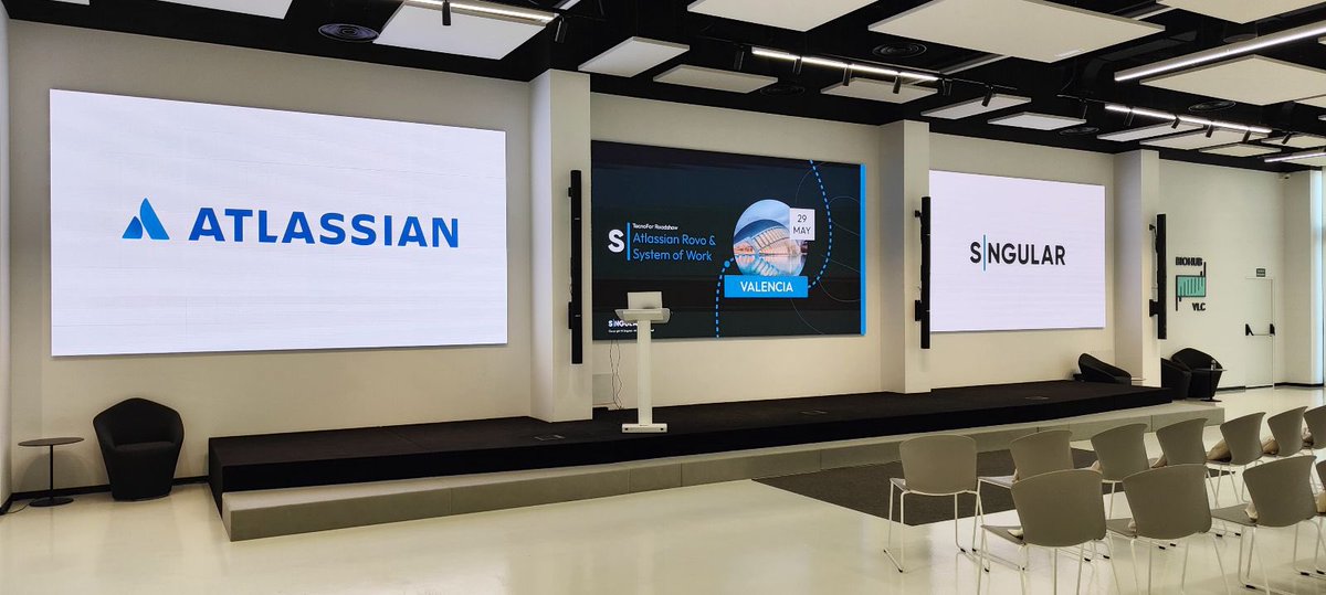 Luces, cámara y… ¡acción!

Todo listo para otro evento de nuestro Roadshow sobre <a href="/Atlassian/">Atlassian</a> Rovo y System of Work.

Y de aquí, corriendo a Barcelona ¡Mañana toca allí!

¿Te vienes?: shorturl.at/FLrjx

#TecnoFor by @Sngular