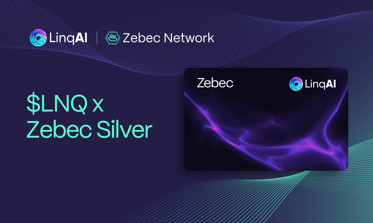 ZebecCards's tweet image. 🚨 New Partnership and Card Integration: $LNQ (@linq_ai) 🚨
You will now be able to load $LNQ onto your Zebec Silver and Carbon Cards — and spend it anywhere Mastercard is accepted.
On top of that, a custom LINQ AI Debit Card is also on the way.
Our partnership also benefits…