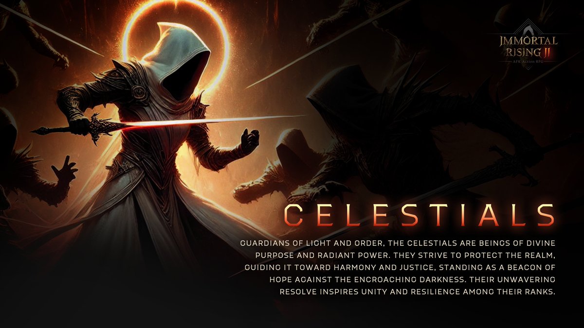 ⚔️ [2/4] The Celestials

Guardians of light and keepers of ancient oaths, they stand between our world and the abyss. Radiant in purpose. Unyielding in resolve.
They fight not for power—but to preserve.
#ImmortalRising2 #Celestials