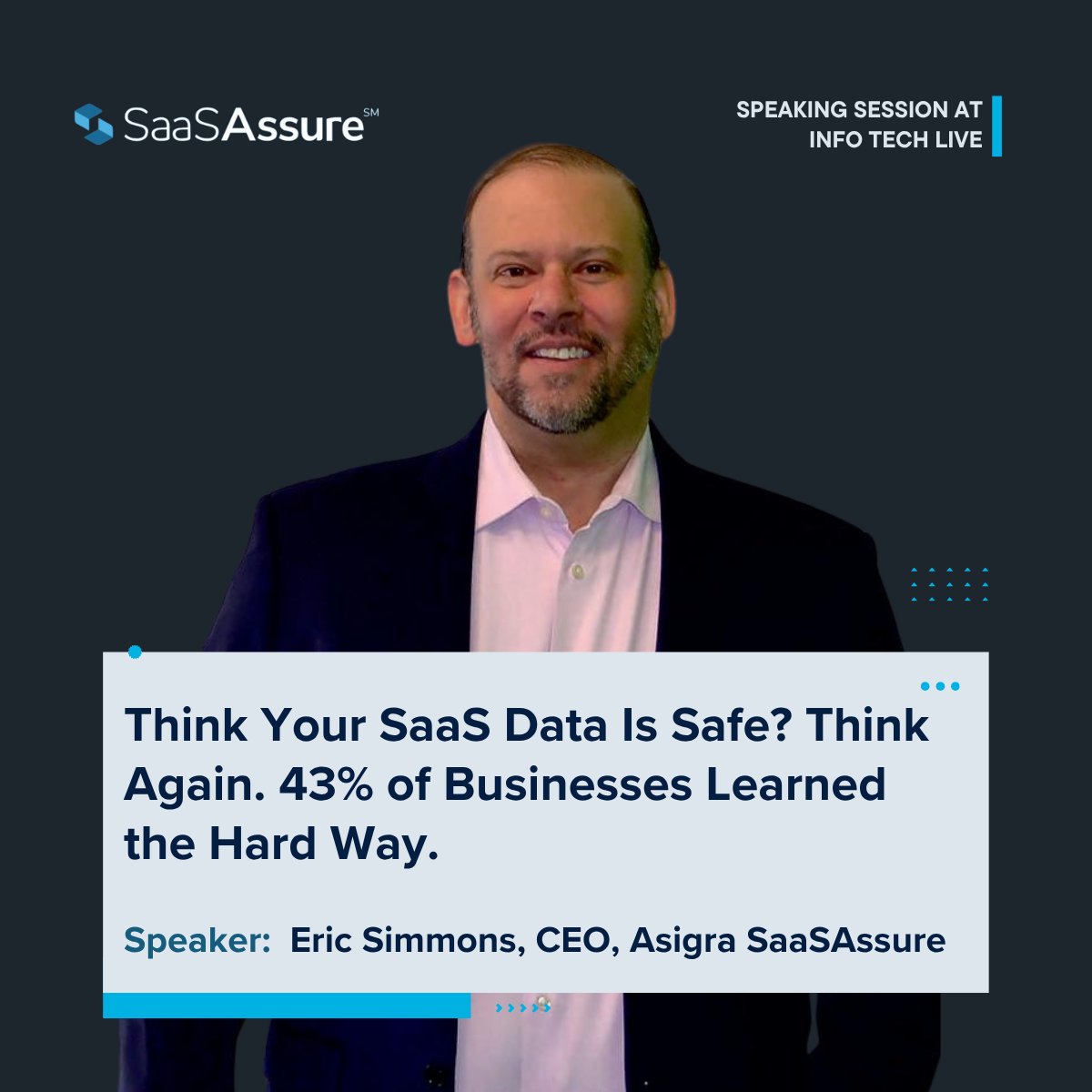 Asigra's tweet image. Join Eric Simmons, CEO of Asigra SaaSAssure, as he reveals the hidden risks and real-world data loss stories that every IT leader needs to hear.

📅 June 10 | 🕒 3:35 PM – 4:00 PM PDT
📍 InfoTech Breakout Room: Renoir 2

#InfoTech2025 #SaaSData #CyberSecurity #ITLeadership