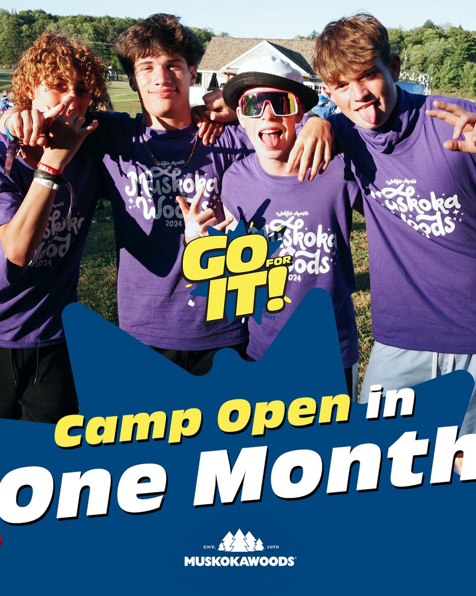 One month out. A whole summer of adventure awaits. Who’s ready? 🙌 

#MuskokaWoods #SummerCamp #GoForIt