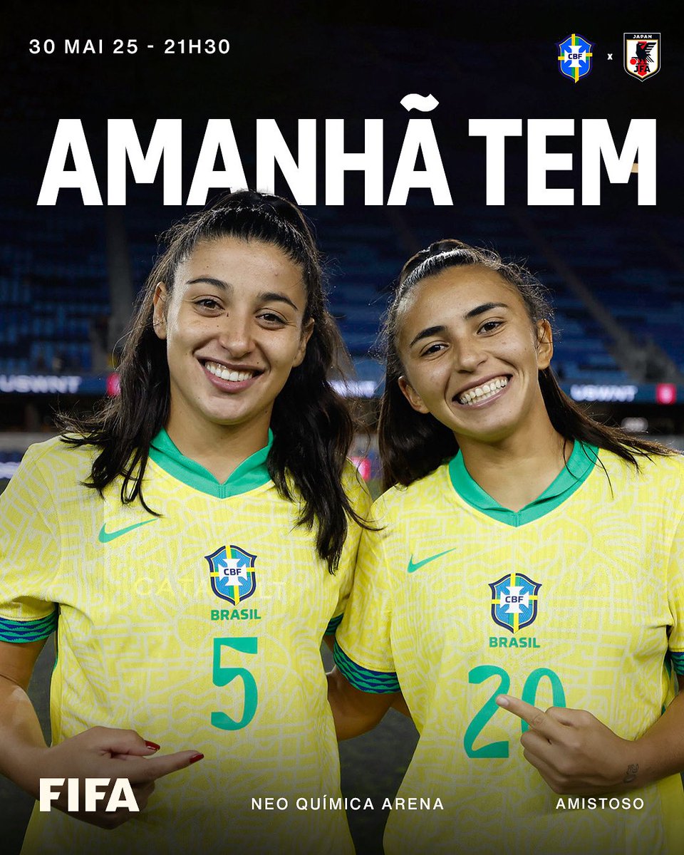 AMANHÃ TEM BRASIL NA CASA DO POVO! 🇧🇷🏟️

A Seleção Brasileira Feminina enfrenta o Japão, em amistoso internacional na Neo Química Arena, às 21h30. 💛💙

Garanta o seu ingresso: selecaofeminina.soudaliga.com.br

#NeoQuimicaArena
#SelecaoBrasileira