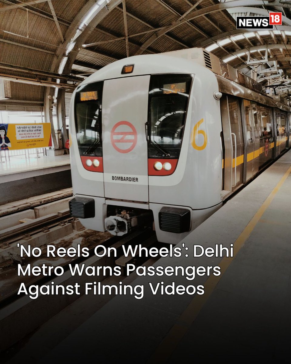 CNNnews18's tweet photo. The #DMRC also installed informative posters across major metro stations. These bright, attention-grabbing signs carry a clear message to not make reels in the metro

#DelhiMetro #Reels #Metro #MetroReels #DelhiMetroReels #Viral #Trending 

https://t.co/17R0YxCdUL https://t.co/N6sY4LPivm