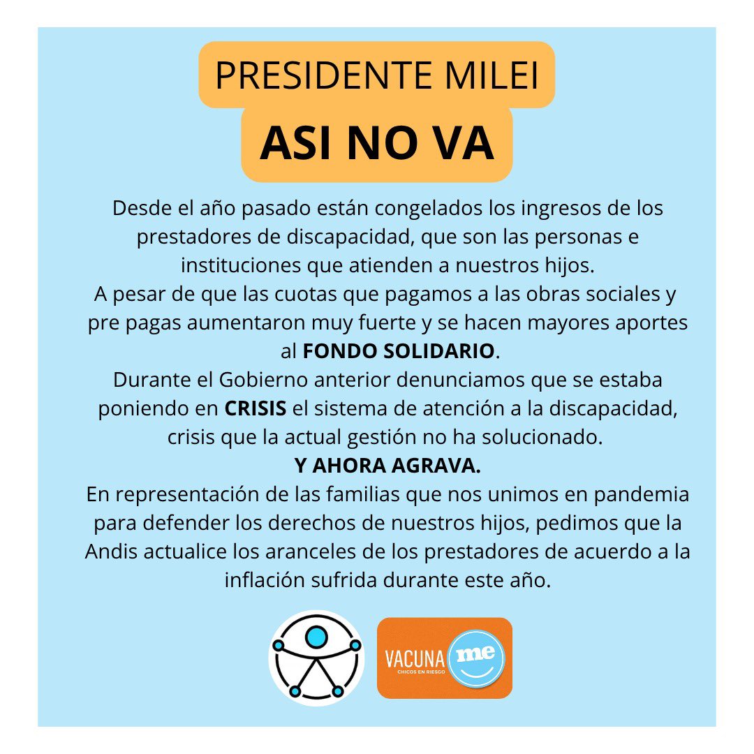 PRESTADORES DE DISCAPACIDAD E INSTITUCIONES EN RIESGO! SIN AUMENTOS DESDE DICIEMBRE 2024.