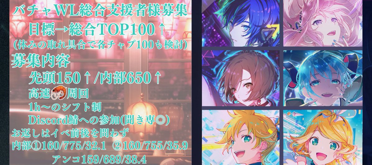 イベントお疲れ様でした🍵
鯖宣伝失礼します🙇‍

下記画像の通り走らせていただきますので
支援者様を募集しています🙏
ff内外を問わず募集していますので
よろしければお力をお貸し頂けますと幸いです

※お返しはALTを参照