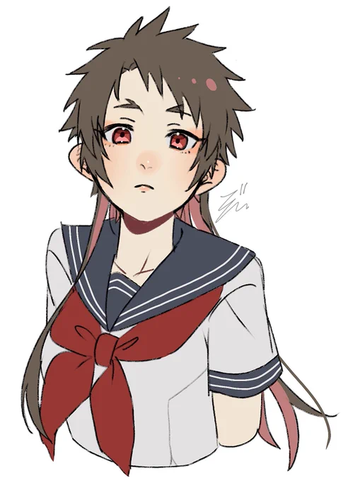 女体化 たまに髪下ろすと雰囲気変わるちゃんとか可愛い。