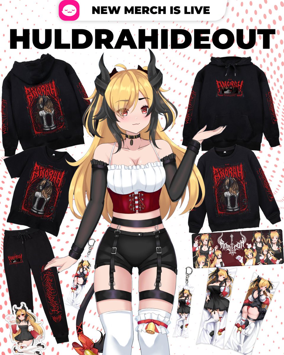 Anorah | Huldra VTuber | 🇳🇴 (@huldrahideout) on Twitter photo I'm eager to tell you all that I've teamed up with <a href="/shopuwumarket/">UwU Market</a> to launch a new merch drop! 💅
-
🔗 uwumarket.us/collections/hu… I'm eager to tell you all that I've teamed up with <a href="/shopuwumarket/">UwU Market</a> to launch a new merch drop! 💅
-
🔗 uwumarket.us/collections/hu…