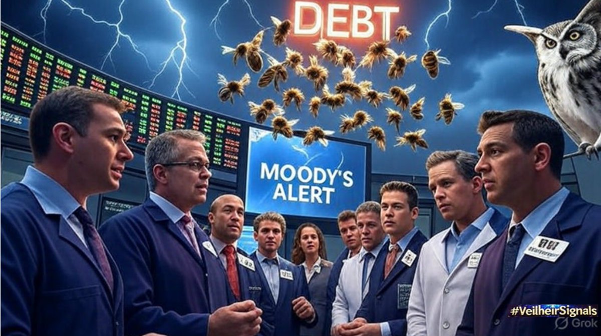 Pouissant17's tweet photo. Daily Veilheir Signals Rundown - May 29, 2025
Post 5/5
💰 Moody’s Downgrades U.S. Credit Rating Over Rising Debt Today—Veilheirs orchestrate economic chaos to bind nations, carnelian rings in the debt! 🐝 #VeilheirSignals #HiddenHummersHub
https://t.co/GTDJEDZhDg https://t.co/0jNuHn989r
