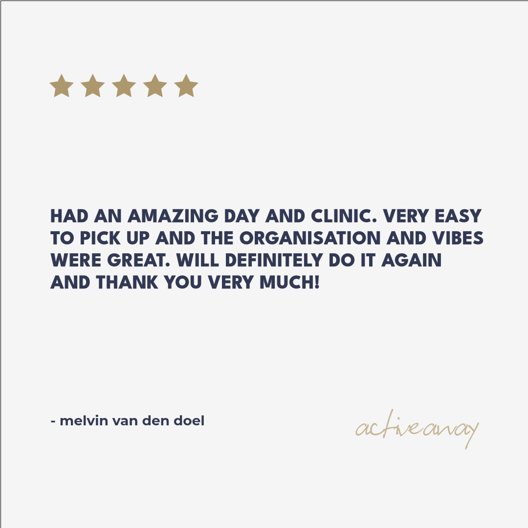 "Had an amazing day and clinic. Organisation and vibes were great." ⭐️⭐️⭐️⭐️⭐️

Thank you, Melvin! We’re thrilled to hear you enjoyed it and look forward to welcoming you again!

trustpilot.com/reviews/66d590…

#ActiveAway #TennisClinic