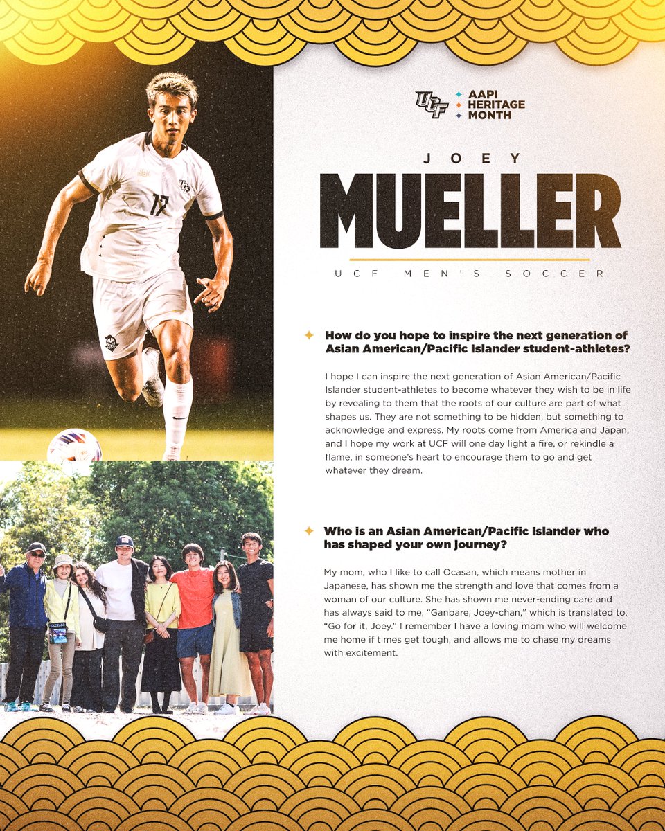 UCFKnights's tweet image. &quot;The roots of our culture are part of what shapes us.&quot;

Celebrating Joey Mueller and #AAPIHeritageMonth 🙌