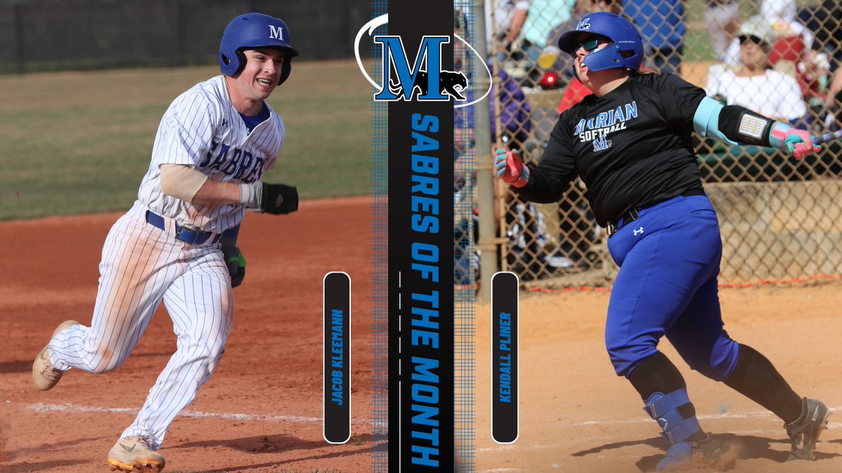 Marian University Sabres (@musabres) on Twitter photo There's no better way to end your Marian career than earning Sabre of the Month honors if you're Kendall Pliner (<a href="/MarianSoftball/">Marian University Softball</a>) or Jacob Kleemann (<a href="/Marian_Baseball/">Marian Baseball</a>)! #FightBlueFight
๐ tinyurl.com/2324drbj There's no better way to end your Marian career than earning Sabre of the Month honors if you're Kendall Pliner (<a href="/MarianSoftball/">Marian University Softball</a>) or Jacob Kleemann (<a href="/Marian_Baseball/">Marian Baseball</a>)! #FightBlueFight
๐ tinyurl.com/2324drbj