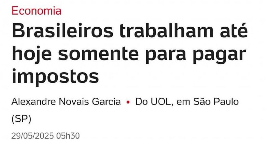 marinahelenabr's tweet image. De 1º de janeiro até hoje, você trabalhou para sustentar o governo.

E não esqueça: amanhã é o último dia para declarar seu imposto de renda.

Alguém precisa bancar os penduricalhos do Judiciário, as viagens da Janja e as verbas para ONGs amigas do PT. 💸