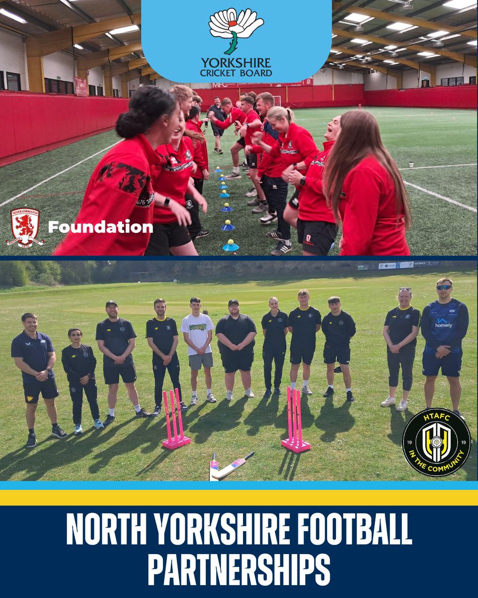 Partnership power in North Yorkshire! 🏏⚽️

The YCB have been working with Harrogate Town Football Club and Middlesbrough Football Foundation to expand our reach in local primary schools. 

With the support of Jamie Boynton, the Dynamos ambassador for the YCB, there are now two