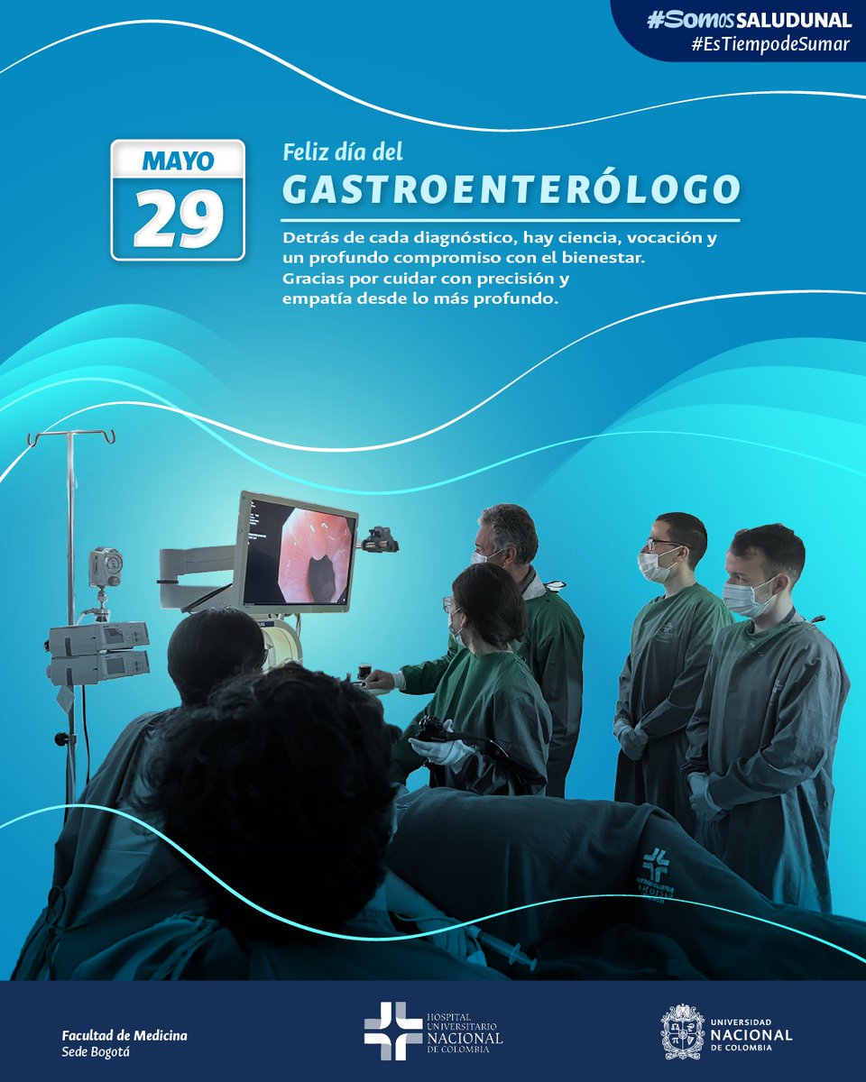 #SomosSaludUNAL por eso conmemoramos la ciencia, la vocación y un profundo compromiso de bienestar por la salud gastrointestinal de nuestros pacientes. 💙 #Felizdía Gastroenterólogos HUN