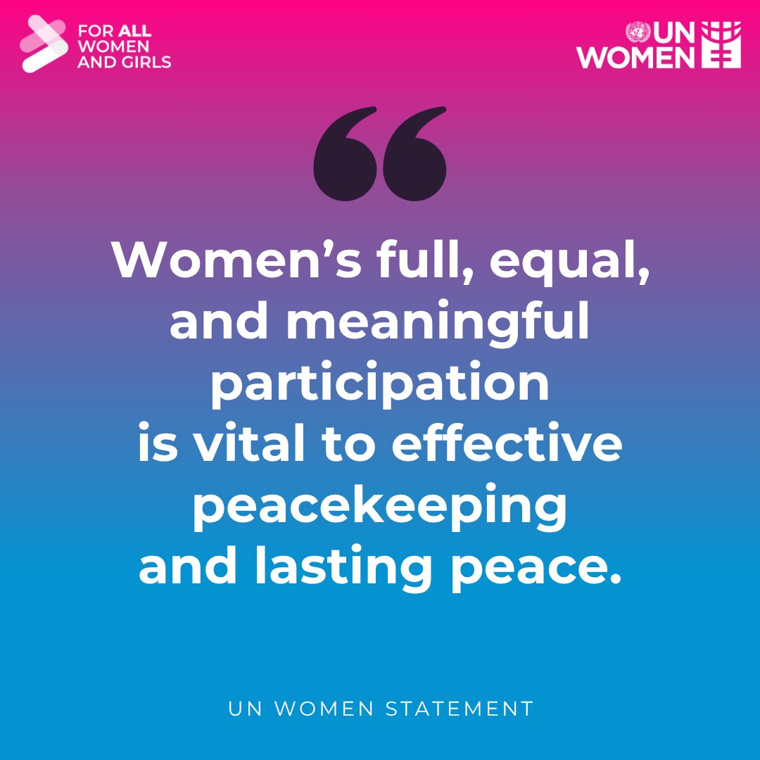 When women serve, missions are stronger, trust runs deeper, and peace lasts longer.

Through <a href="/ElsieFund/">ElsieFund</a>, we support more women to lead and serve on the front lines of peace.

On #PKDay, join our call for peacekeeping grounded in inclusion and equality: unwo.men/GzFs50W0U0X